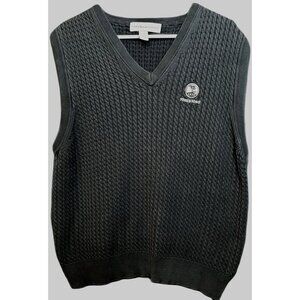 Vintage Pebble Beach Collection Sweater Vest Large Navy Blue Korea Chest Logo